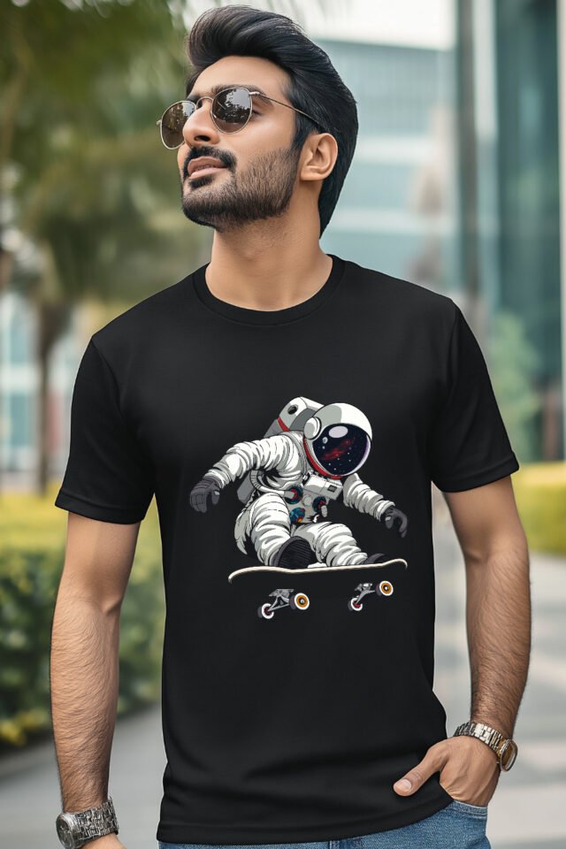 Astronaut on skateboard