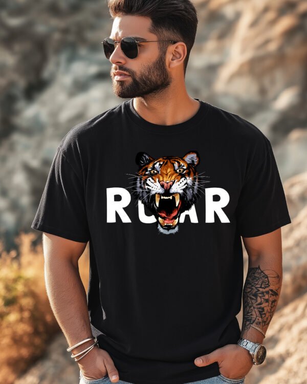 Roar Black Tshirt for Men - Image 2