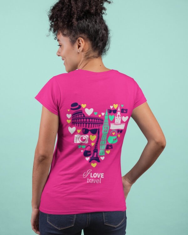 i love travel pink tshirt